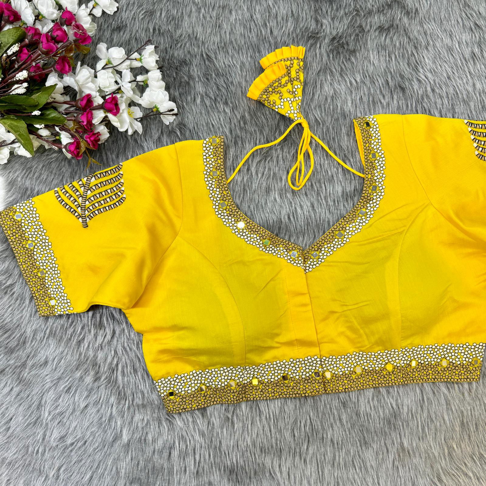 Rk Blouse Designer Soft Silk Heavy Work Party Wear Blouse Wholesale Online
